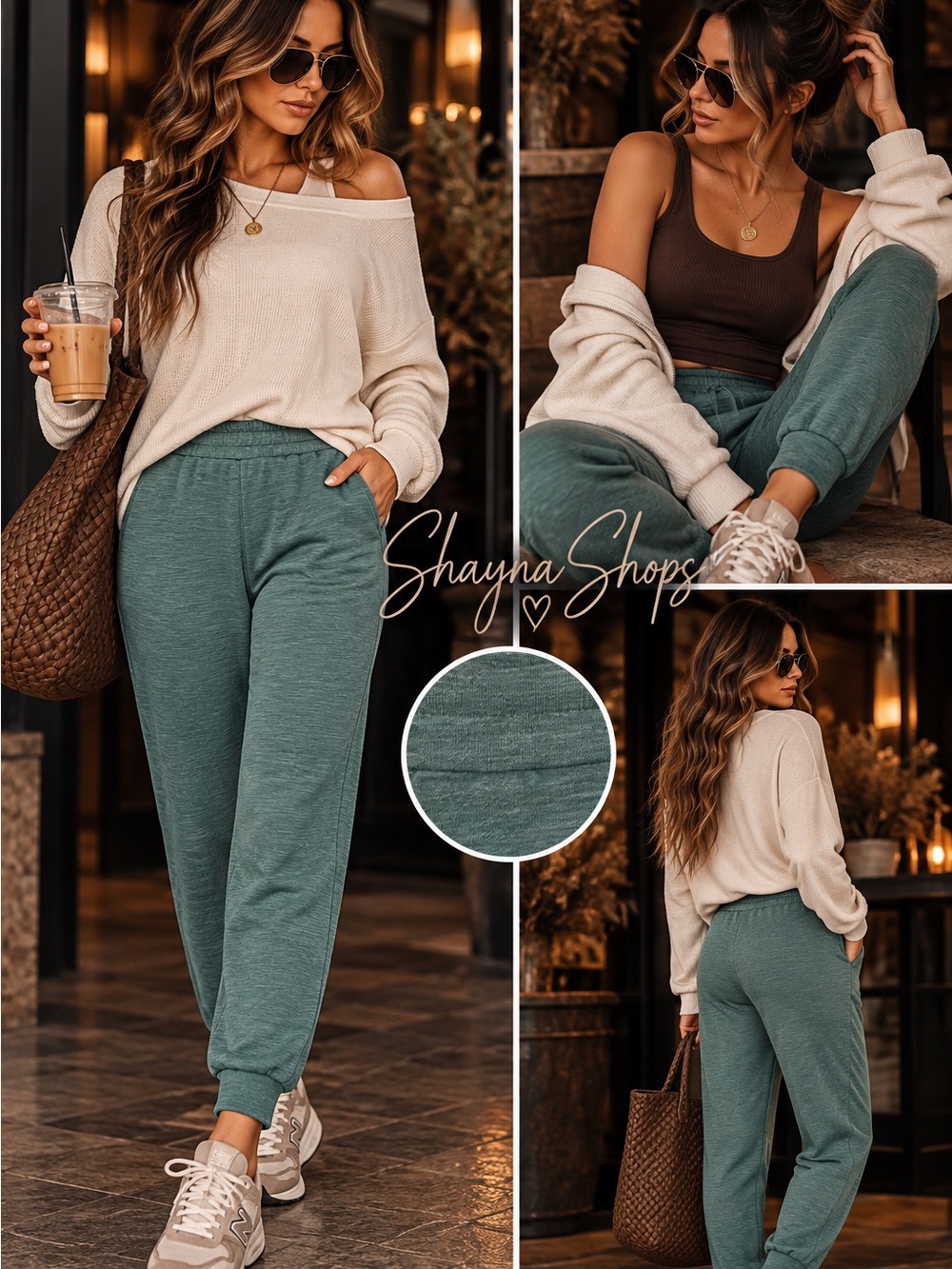 Zenana Cotton Slub Knot High-Waist Jogger Pants in Ash Jade
